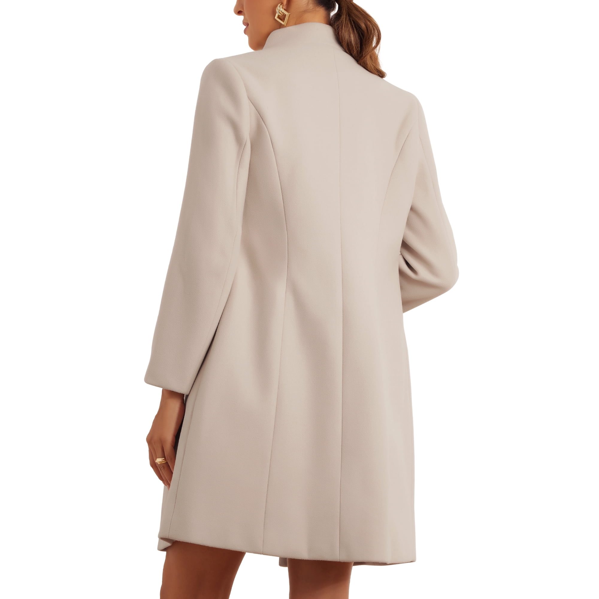 INSPIRE CHIC Stand Collar Coat for Women's Long Sleeve Winter