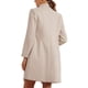 thumbnail image 3 of Abrigo de cuello alto Inspire Chic para mujer, abrigo de invierno de manga larga, color beige, 3 of 6