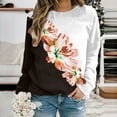 thumbnail image 2 of VNKIDY Women's Sweatshirt Autumn Spring Oversized Rose Prints Pullover Long Sleeve Crewneck Loose Fit Sweatshirts For Cold Weather Classic Tops, 2 of 5