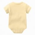 thumbnail image 4 of TOWED22 Infant Romper Solid Color One Piece Onesie Short Sleeve Summer Clothes for 0~12M Baby Yellow,6-9 M, 4 of 4