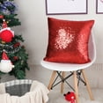 thumbnail image 4 of PiccoCasa 18"x18" Decorative Cushion Cover Sparkling Sequin Throw Pillowcase, Red, 4 of 8