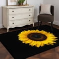 thumbnail image 3 of 3'x5' Rug for Living Room Bedroom, Yellow Sunflowers Washable Area Rugs Non-Slip Carpet Mats, Spring Flowers Modern Simple Art Black Indoor Low Pile Area Rug Runner for Kitchen, Mudroom, 3 of 8