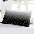 thumbnail image 5 of Black Ombre Throw Pillow Cover 16 x 24 Inch Decorative Pillow Cover Modern Geometric Abstract Rhombus Striped Lumbar Pillowcase Seasonal Rectangle Cushion Case for Couch Sofa Bed Living Room, 5 of 7