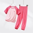 thumbnail image 4 of Amidoa Girls 2 Piece Outfits Summer Clothes Short Sleeve Cute T-Shirt and Casual Shorts Kids Clothing Sets Pink Size 11, 4 of 7