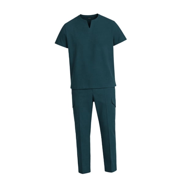 Conjunto de uniforme médico moderno con pantalón suave con cordón ajustable para peluquería canina, spa y salón de belleza. SG