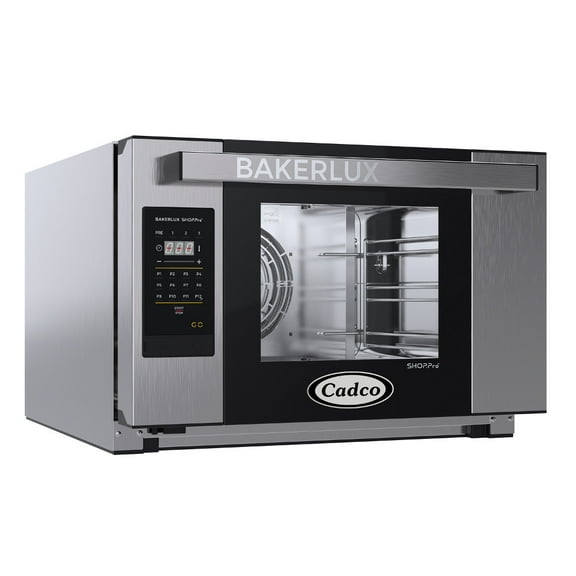 Cadco XAFT-03HS-GD Bakerlux GO Panel Heavy-Duty Countertop Convection Oven with Digital Controls, Stainless Steel/Black, NSF, 120v, Stainless Black, For Commercial Use, 130 lbs.