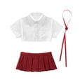 thumbnail image 3 of Disfraz sexy de colegiala, uniforme de estudiante, conjunto de lencería de colegiala traviesa para mujer, camisetas eróticas, tops cortos, faldas plisadas, 3 of 5