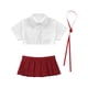 thumbnail image 3 of Disfraz sexy de colegiala, uniforme de estudiante, conjunto de lencería de colegiala traviesa para mujer, camisetas eróticas, tops cortos, faldas plisadas, 3 of 5