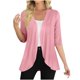 thumbnail image 3 of Ropa de otoño,Cárdigan de manga 3/4 para mujer, suéter informal abierto, mezcla de poliéster suave, para usar en casa, sopatenor, 3 of 9