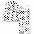 thumbnail image 1 of Pijamas bonitos de algodón para mujer, camisetas de manga larga y pantalones con bolsillos, ropa informal de estar por casa con lunares., 1 of 5