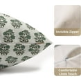 thumbnail image 3 of Green Floral Block Print Lumbar Pillow Covers 12x20 Set of 2 Chinoiserie Flower Leaves Outdoor Decorative Throw Pillows Rectangle Pillowcases Decor for Home Sofa Couch Bed, 3 of 6
