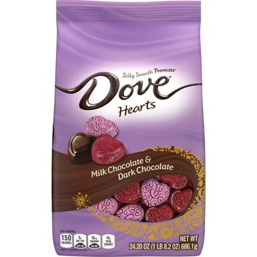 Dove Promises Milk & Dark Chocolate Valentines Day Candy Hearts, 24.2 Oz Bag