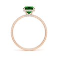 thumbnail image 2 of ANGARA Lab Grown 1.25 Ct Thin Shank Cushion Emerald Ring with Lab Diamond Accents for Women in 14K Rose Gold (Size-8x6mm) | May Birthstone, Anniversary Jewelry Gift for Women | Lab-Grown Emerald Ring, 2 of 9