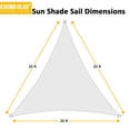 thumbnail image 5 of Triangle Sun Shade Sail 20 x 20 x 20 Ft UV Block Fabric White, 5 of 5