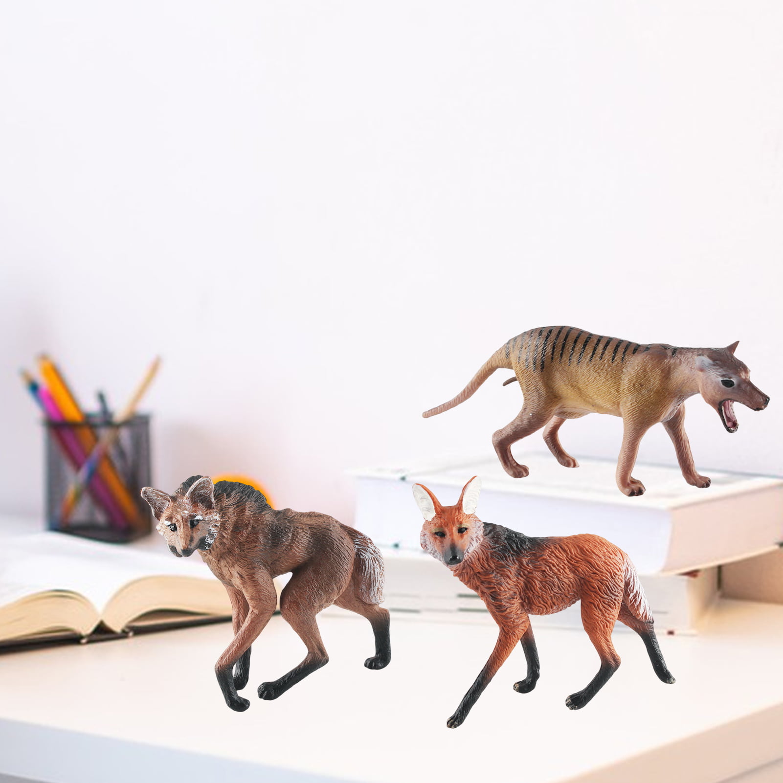 OrgMemory Wolf Animals Figures, Wolf Figures Toy Set, 10pcs