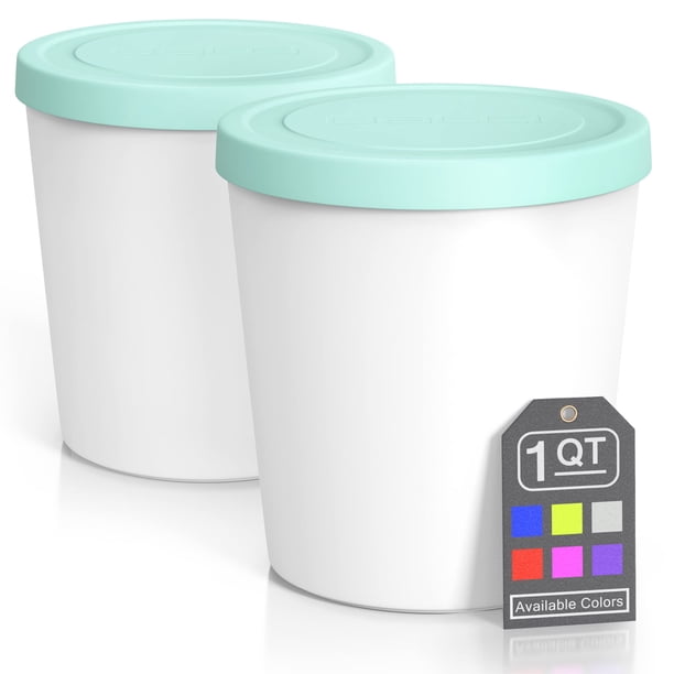 Recipientes para helados BALCI Premium de 1 litro (paquete de 2) con tapas, color menta
