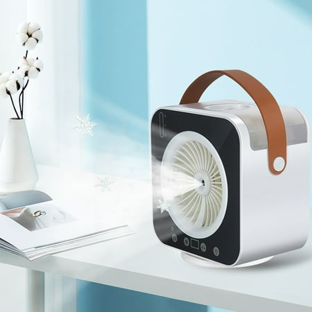 

WMYBD Clearence Portable Conditioner Fan 4 In 1 USB Evaporative Cooler 3 Speeds 7 Colors Light 70°Oscillation Personal Mini Cooler With 500ml Water Tank Desktop Cool Fan Gifts