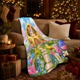 thumbnail image 3 of Bunny Golden Egg Cottage Garden, Playful Botanical Garden Scene, Warm Flannel Blanket for Sunroom and Reading Nook, Garden Lovers Housewarming Gift, Botanical Home Decor, 3 of 9