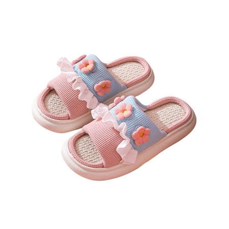 

GENILU Womens Lightweight Casual Shoes Soft Sole Slide Sandals Indoor Outdoor Open Toe House Slippers Pink 5.5-6