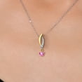 thumbnail image 3 of 925 Silver and 10K Yellow Gold Pink Mystic Topaz and White Lab Grown Diamond Pendant Necklace for Women | 0.36 Cttw | Gemstone November Birthstone | Heart Shape 4MM | With 18 inch Chain, 3 of 6