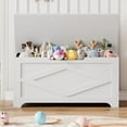 thumbnail image 6 of Kojooin Storage Chest, Wooden Toy Storage Bench, Modern Style Lift-Top Toy Chest with Safety Hinge for Entryway, Bedroom, Living Room, Supports 300 Lb and Easy Assembly, 6 of 7