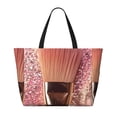 thumbnail image 2 of Fotbe Makeup Brush on Pink Glitter Bolsa de Viaje para Playa - Resistente al Agua, Bolsa Tote de Gran Capacidad y Ligera con 7 Bolsillos para Mujeres y Hombres, 2 of 7