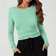 thumbnail image 2 of yillto Womens Long Sleeve Tight Shirts Basic Crew Neck Workout Tees Clothes Going out Fashion Undershirts, 2 of 7