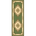thumbnail image 5 of GLAMOUR 3D Hand Carved Traditional Rug Oriental Floral 7'9''x7'9'' Round Green Beige, 5 of 7