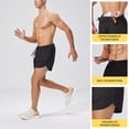 thumbnail image 5 of FEOYA Training Shorts Mens Quick-Dry Lightweight Gym Sweat Shorts Male Breathable Sports Shorts Inter Drawstring Elastic Waist Athletic Shorts with Pockets L Black, 5 of 9