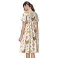 thumbnail image 2 of Horeoi Chicken Family Print Women's Short Sleeve Dress Breathable Polyester-Spandex All-Over Print A-Line Side Pockets Elastic Waist, 2 of 6