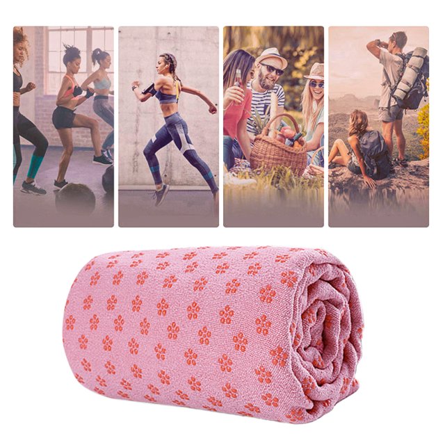 Toalla de pilates mantas de yoga plegables transpirables para deportes al aire libre (rosa)