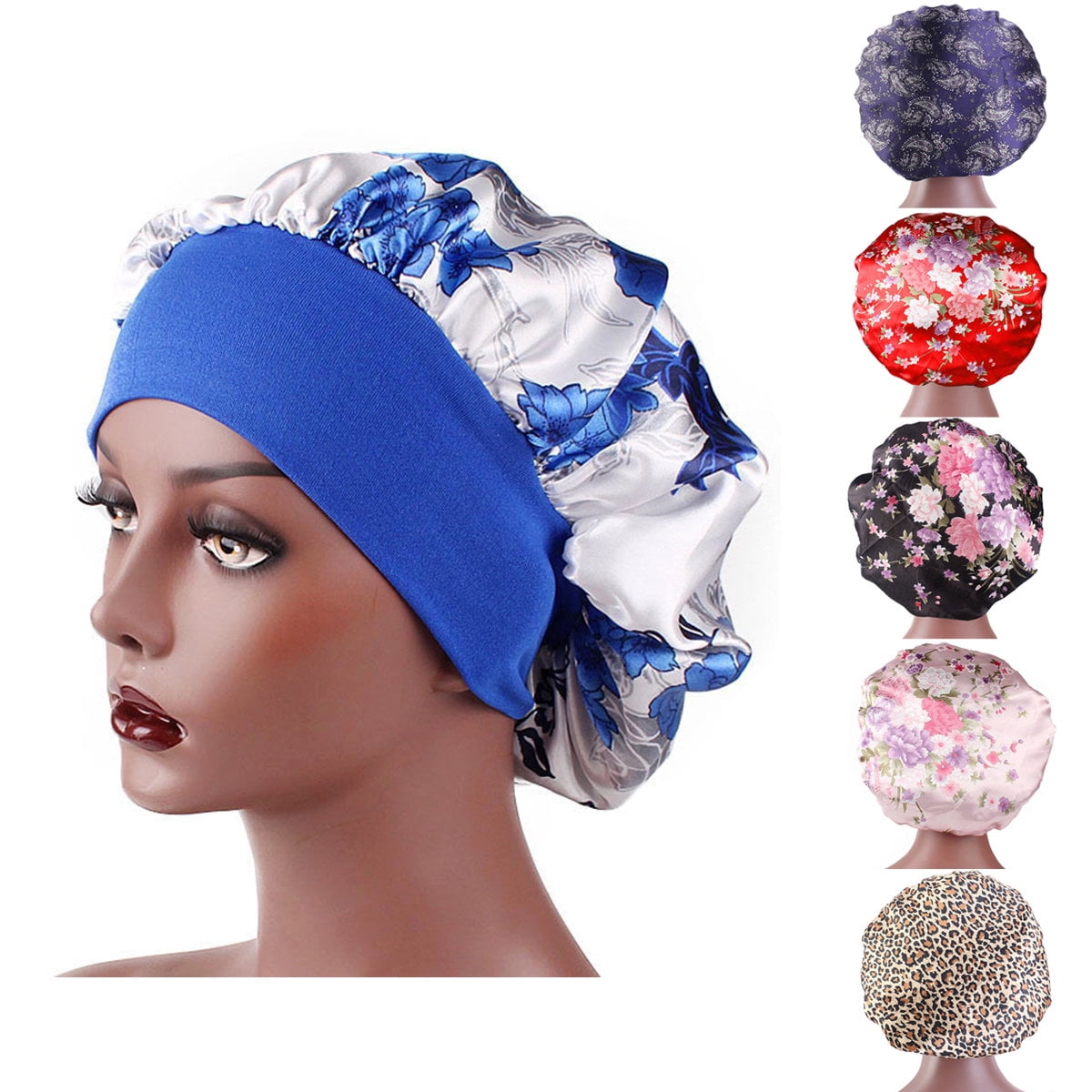 Dress Choice Women Satin Hair Bonnet Large Soft Sleep Cap African Print Head  Scarf Wide Elastic Band Durable Breathable Head Wrap for Women Long Curly  Hair - Walmart.com