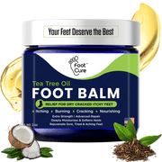 Foot Cure Athletes Foot Treatment Balm - 10% Zinc Undecylenate Antifungal Cream, Moisturizing Tea Tree Oil Jock itch Cream, Relieves Itching Burning & Scaling - 2oz