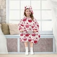 thumbnail image 7 of Pink Cupcake Hearts ﻿Wearable Blankets Hoodie Oversize Sherpa Wearable Soft Blanket Warm Cozy 3-14 Age, 7 of 7