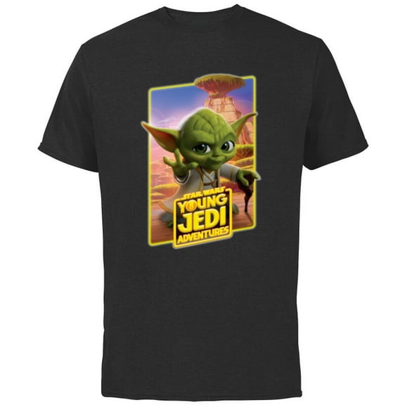 Star Wars Young Jedi Adventures Master Yoda Poster Art - Short Sleeve Cotton T-Shirt for Adults - Customized-Black