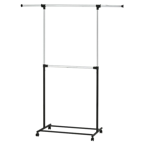 Mainstays 2 Tier Chrome Adjustable Garment Rack - Walmart ...