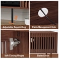 thumbnail image 5 of Hommpa TV Stand for 55 65 70 inch TV with 2 Slatted Doors, Mid Century Modern TV Console for Living Room Bedroom, Storage Cabinets Open Shelf Entertainment Center for Gaming Media Console, Walnut, 5 of 9