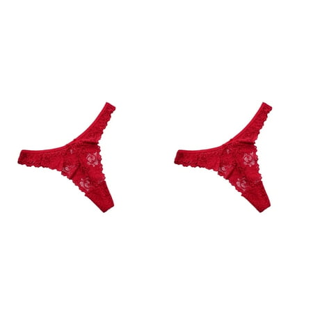 2 Pack Women Lace See-Through Breathable Thongs Briefs Panties Lingerie Underwear Christmas Corsets for Women Lingerie Lace Lingerie for Women Stockings for Women Lingerie Peach Lingerie for