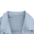 thumbnail image 5 of ClodeEU Women's Faux Suede Cropped Jacket,Lapel Button Up Jackets With Pockets Light Blue,Womens Plus M, 5 of 6