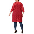 thumbnail image 3 of Agnes Orinda Women's Plus Size Valentines Day Cardigans Lace Lightweight Knit 3/4 Sleeves Cover Up Cardigans 3X Red, 3 of 6