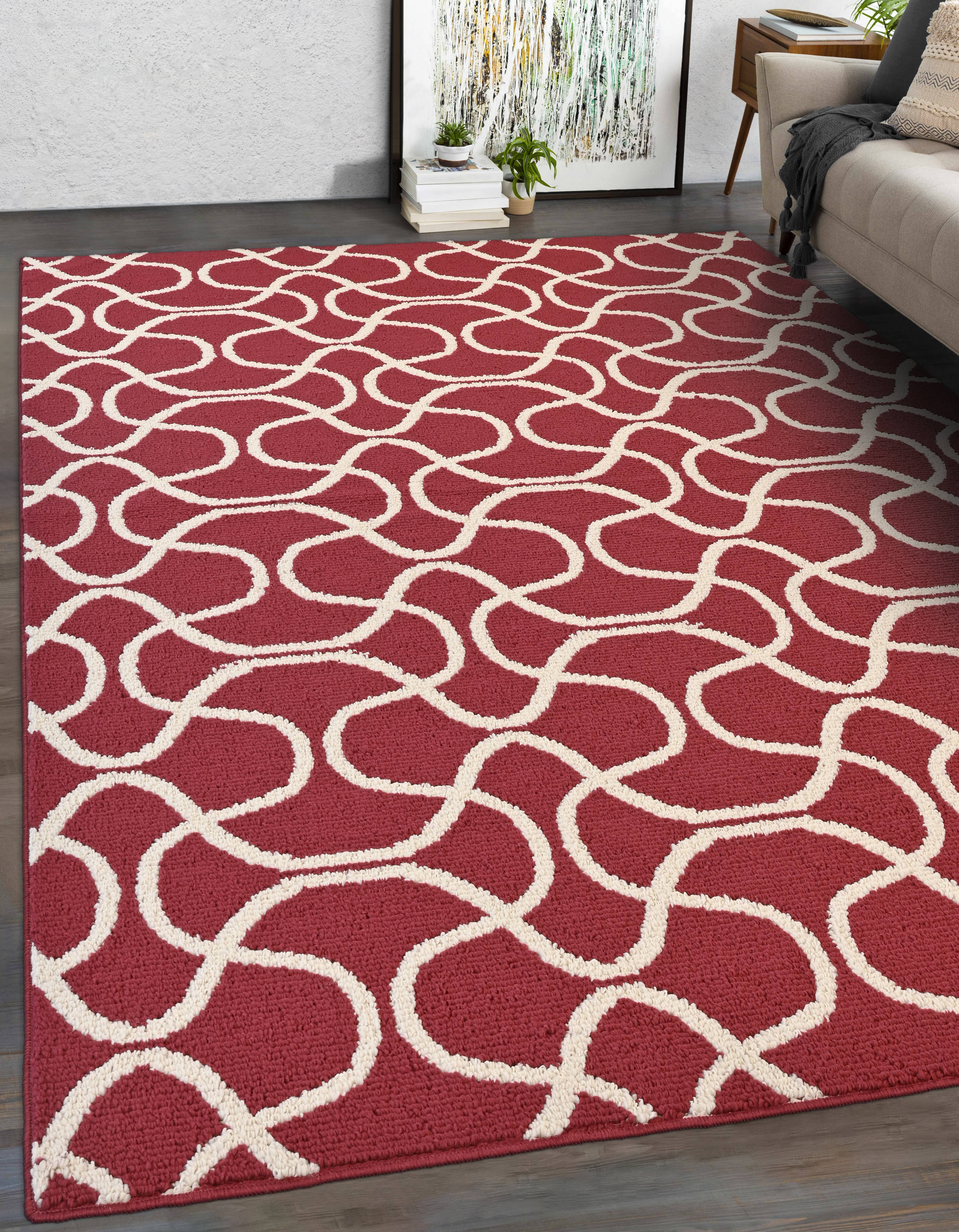 Mainstays Drizzle Chili/Ivory Indoor Area Rug, 6' x 9'