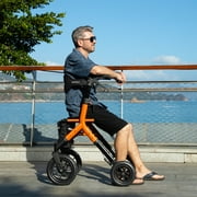 MAXWALK 12 All-Terrain Rollator Walker for Tall Users – Adjustable Height (Fits 56 to 7), Removable Seat, Lightweight Frame, Orange