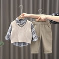 thumbnail image 4 of Futezty Toddler Boys Girls Clothes Fall Winter Outfit Sets, Baby Outfits Long Sleeve Crew Neck Checkered Plaid Pocket 6M 12M 24M 2T 3T 4T 5T 2-Pieces Set Everyday, 4 of 6