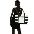 thumbnail image 2 of DALIX Striped Boat Bag Premium Cotton Canvas Tote in Black, 2 of 7