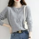 thumbnail image 2 of Cárdigan de punto de manga larga para mujer, chaqueta corta con cuello redondo, suéter sencillo e informal holgado de primavera y otoño, 2 of 6