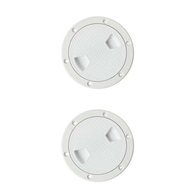 Dalazy Marine Boat RV White Access Hatch Plate Out Screw Cover Deck 4 inch 2PCS