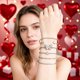 thumbnail image 4 of Conjunto de pulsera de cadena multicapa con mariposas para chicas adolescentes, ideal para San Valentín, regalo ideal para mujeres, pulsera de metal., 4 of 9