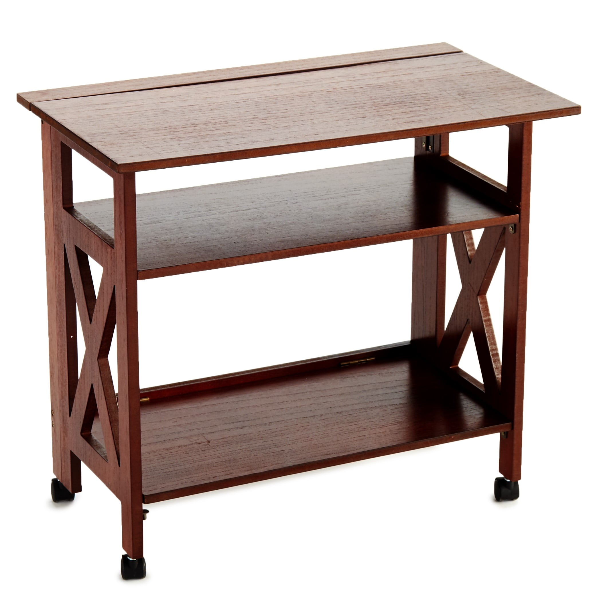 Rolling Foldable Printer Stand Home Office Table with Shelves