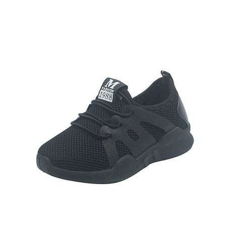 

DNDKILG Child Girl s Boy Breathable School Shoes Children Spring Summer Fall Non-Slip Soft Sole Sneakers Black 3Y-9Y
