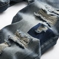thumbnail image 3 of Ketyyh-chn99 Jeans Coupe Ajustée pour Hommes 2024 Pantalon Coupe Régulière Ample Shorts Pantalon Décontracté Coupe Ajustée Rétro Aguichant Style Rue Jeans et Pantalon Bleu,34, 3 of 5